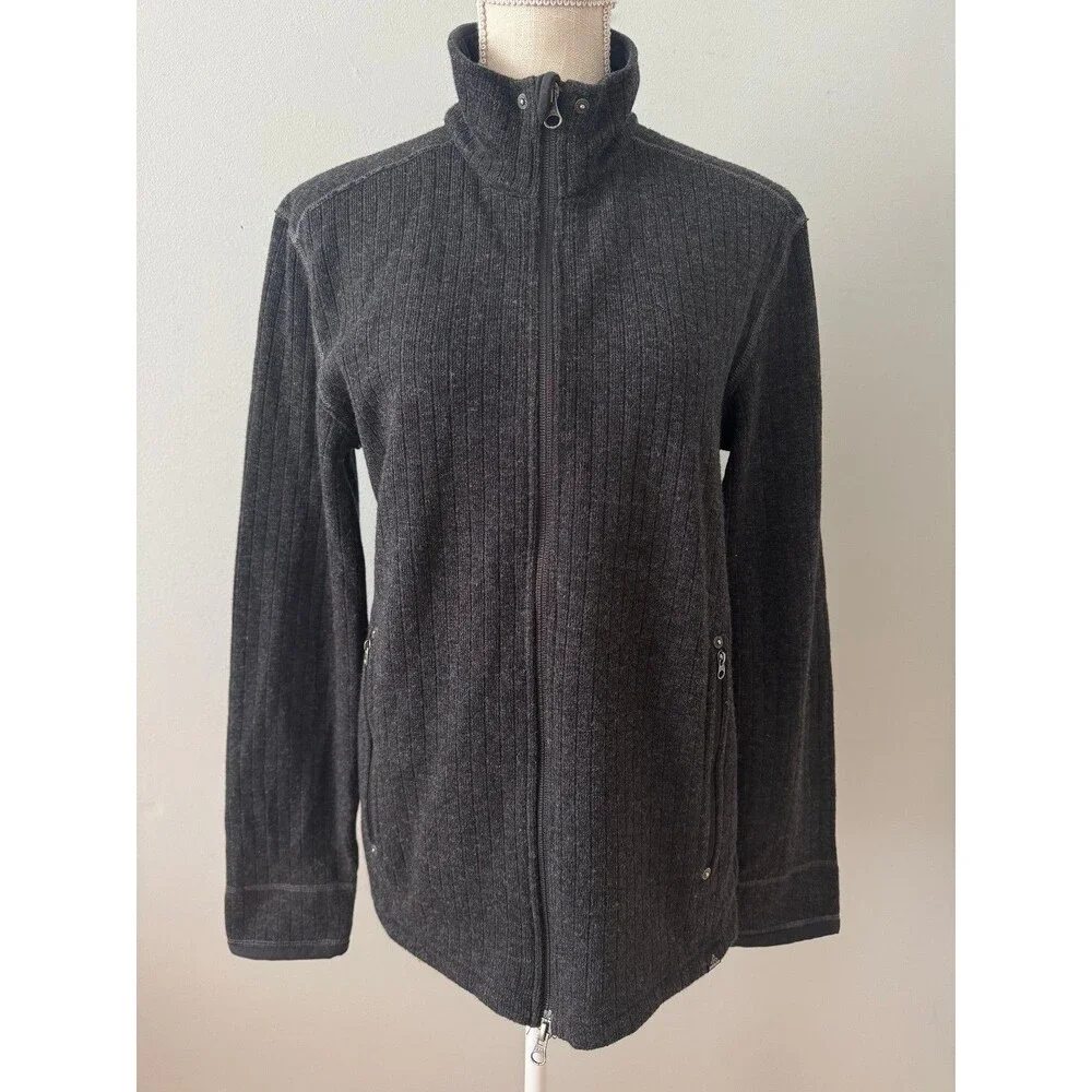 PrAna Men’s Barclay‎ Sweater in Charcoal Gray Wool Blend Outdoors Thermal Sz M